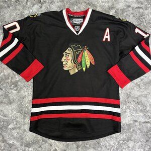 Vtg Chicago Blackhawks Patrick Sharp #10 NHL Reebok Jersey Black Sz- 52